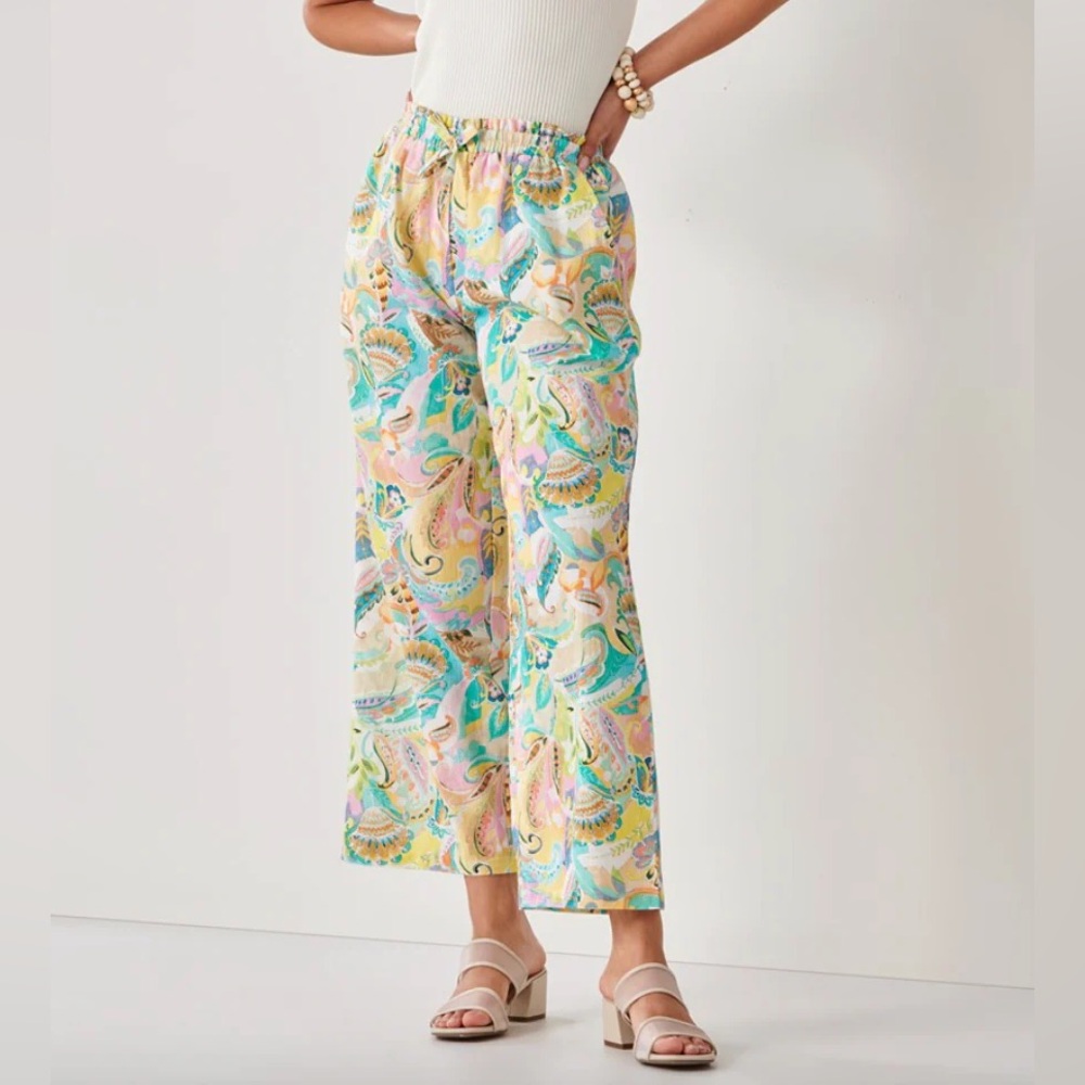Charlie Paige Boho Chic Multicolor Paisley Wide Leg Pants Size M